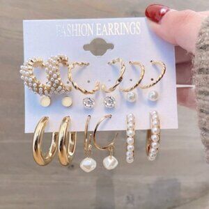 Pearl detail Earrings - set you can buy all or each pair for $15